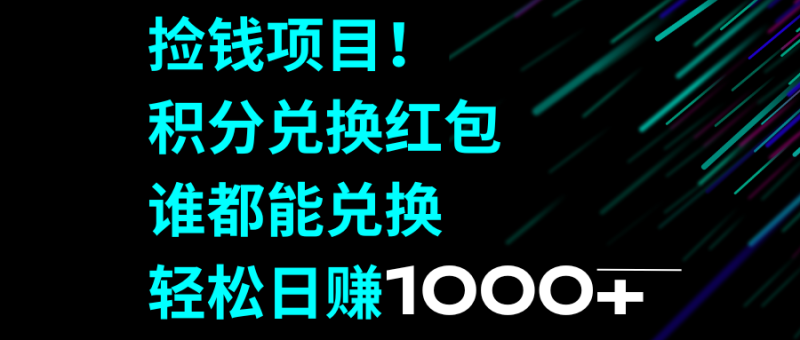 捡钱项目!积分兑换红包,谁都能兑换,轻松日赚1000+-创业项目网
