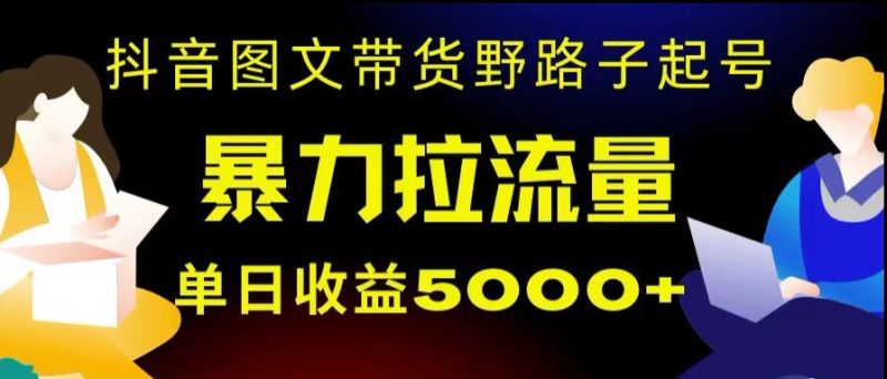 抖音图文带货暴力起号,单日收益5000+,野路子玩法,简单易上手,一部手机即可-创业项目网