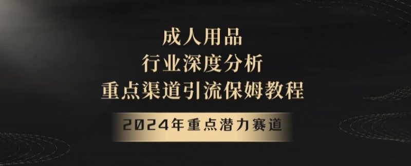 2024年重点潜力赛道,成人用品行业深度分析,重点渠道引流保姆教程-创业项目网