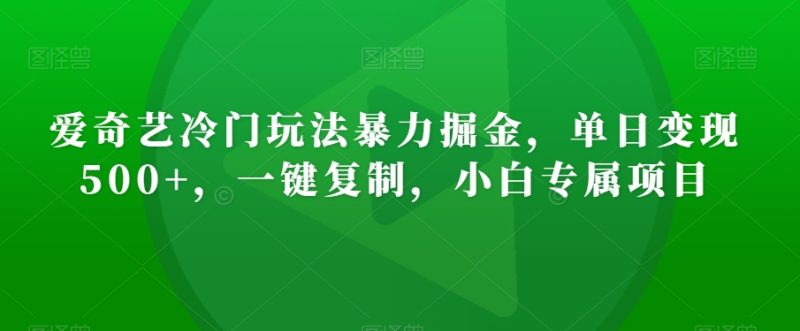 爱奇艺冷门玩法暴力掘金,单日变现500+,一键复制,小白专属项目-创业项目网