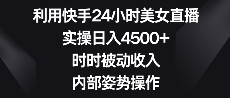利用快手24小时美女直播,实操日入4500+,时时被动收入,内部姿势操作-创业项目网