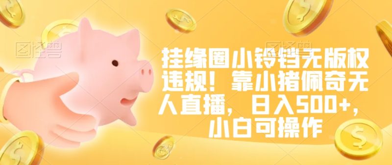 挂缘圈小铃铛无版权违规!靠小猪佩奇无人直播,日入500+,小白可操作-创业项目网