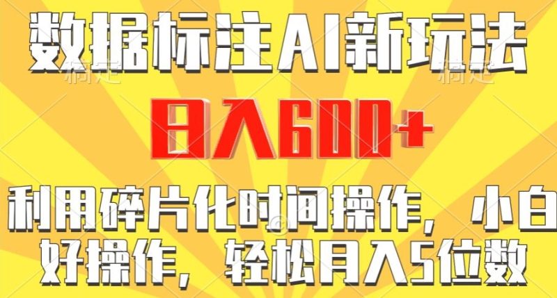 数据标注AI新玩法,利用碎片化时间操作,日入600+-创业项目网