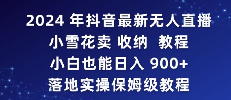 2024年抖音最新无人直播小雪花卖收纳教程,小白也能日入900+落地实操保姆级教程-创业项目网