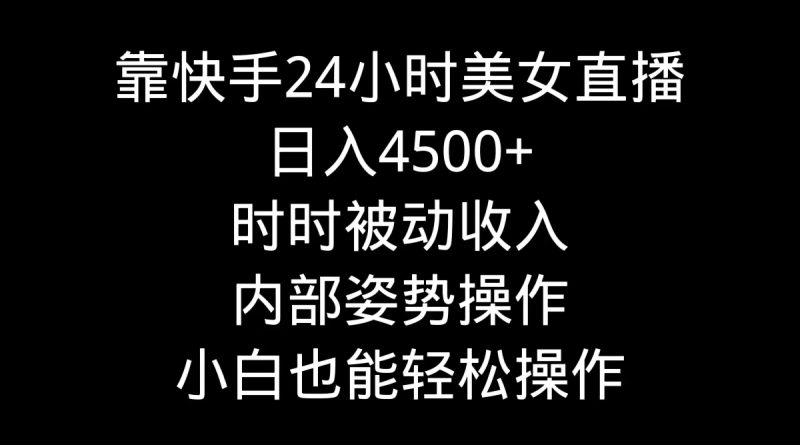 靠快手美女24小时直播,日入4500+,时时被动收入,内部姿势操作,小白也能轻松操作-创业项目网
