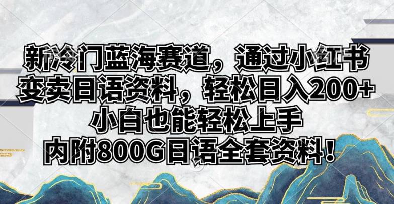 新冷门蓝海赛道，通过小红书变卖日语资料，轻松日入200+，小白也能轻松上手-创业项目网