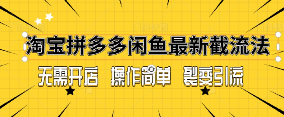 拼多多淘宝闲鱼最新引流方法，无需开店长久精准引流100+-创业项目网