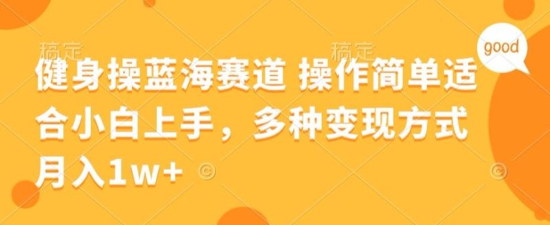 健身操蓝海赛道 操作简单 适合小白上手,多种变现方式,月入1W+-创业项目网