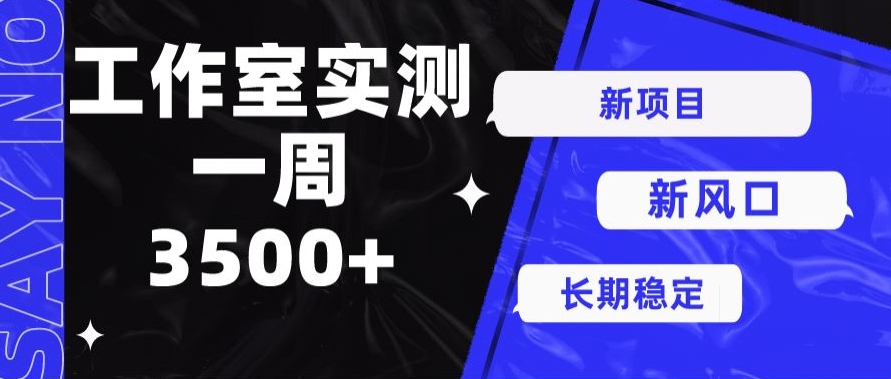 新项目新风口，单号操作7天收益3500+-创业项目网