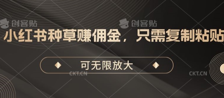 小红书种草赚佣金，只需复制粘贴，可无限放大-创业项目网