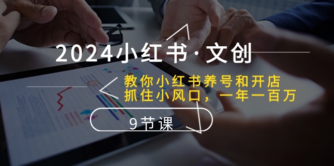2024小红书·文创：教你小红书养号和开店、抓住小风口 一年一百万 (9节课)-创业项目网