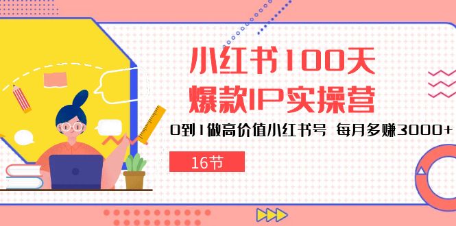 小红书100天-爆款IP实操营，0到1做高价值小红书号 每月多赚3000+（16节）-创业项目网