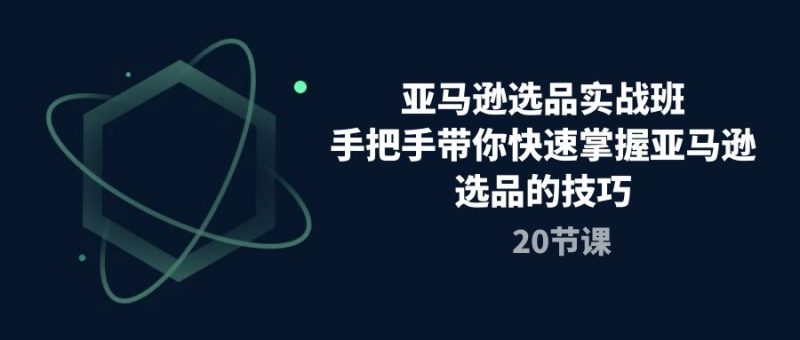 亚马逊选品实战班,手把手带你快速掌握亚马逊选品的技巧(20节课)-创业项目网