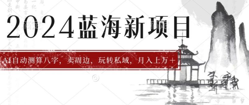 2024年蓝海项目智能AI算命,测算八字,带货月入上万+-创业项目网