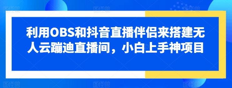利用OBS和抖音直播伴侣来搭建无人云蹦迪直播间，小白上手神项目-创业项目网