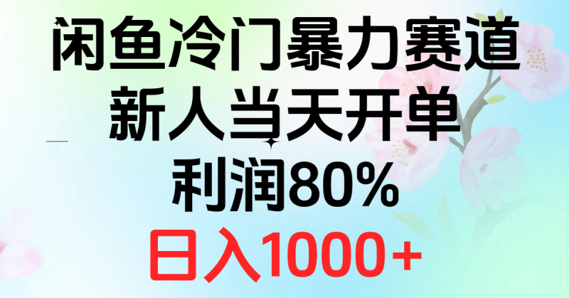 2024闲鱼冷门暴力赛道，新人当天开单，利润80%，日入1000+-创业项目网