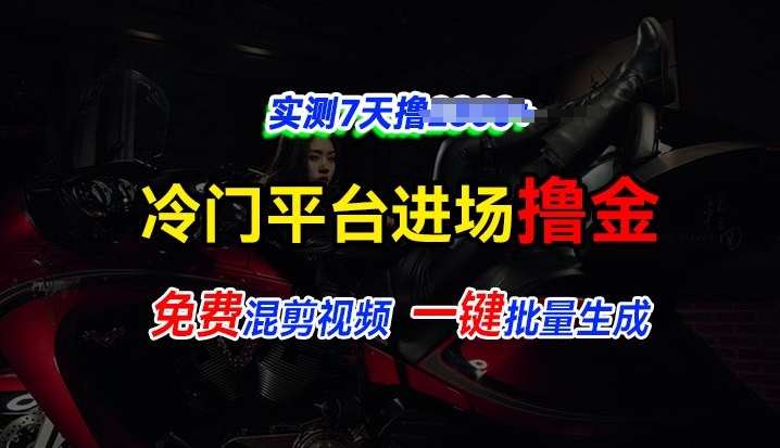 全新冷门平台vivo视频，快速免费进场搞米，通过混剪视频一键批量生成，实测7天撸2.3k-创业项目网