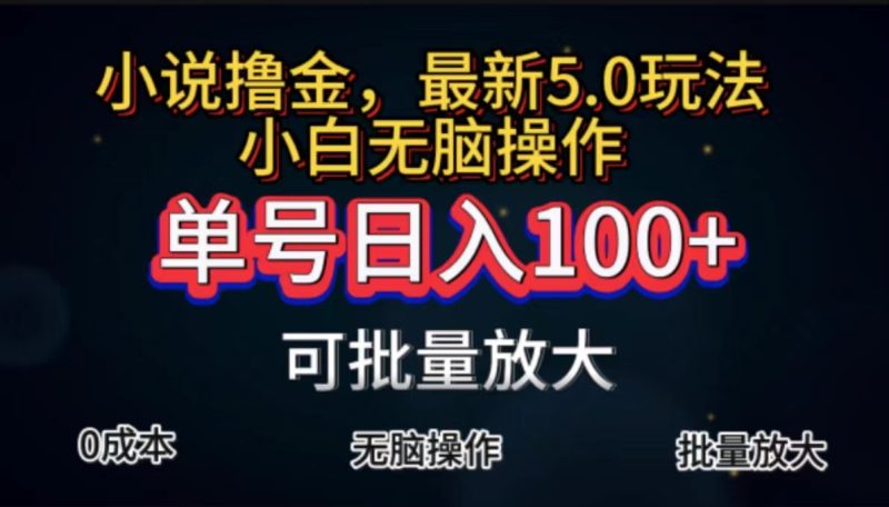 全自动小说撸金,单号日入100+小白轻松上手,无脑操作-创业项目网