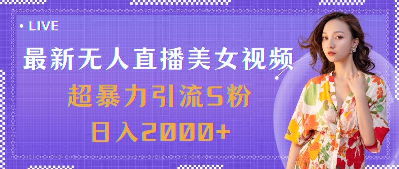 最新无人直播美女视频,超暴力引流色粉日入2000+-创业项目网