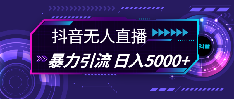 抖音无人直播，暴利引流，日入5000+-创业项目网