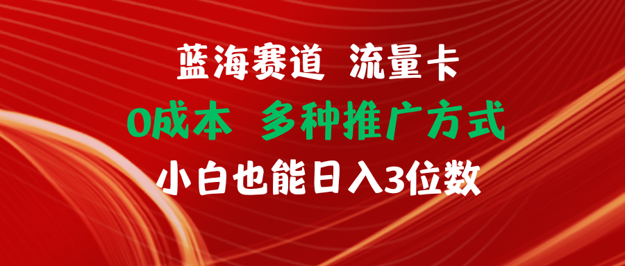 蓝海赛道 流量卡 0成本 小白也能日入三位数-创业项目网