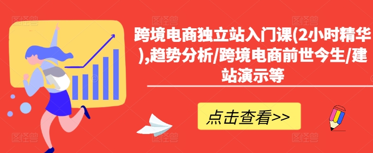 跨境电商独立站入门课(2小时精华),趋势分析/跨境电商前世今生/建站演示等-创业项目网