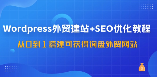 wordpress外贸建站+SEO优化教程：从0到1搭建可获得询盘外贸网站-57节课-创业项目网
