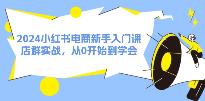 2024小红书电商新手入门课，店群实战，从0开始到学会（31节）-创业项目网