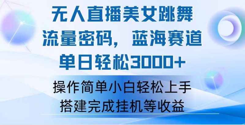 快手无人直播美女跳舞,轻松日入3000+,流量密码,蓝海赛道,上手简单可矩阵-创业项目网