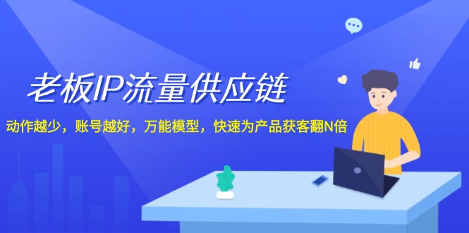 老板IP流量供应链，动作越少，账号越好，万能模型，快速为产品获客翻N倍-创业项目网