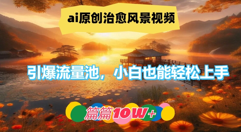ai原创治愈风景视频，引爆流量池，小白也能轻松上手，篇篇10w+-创业项目网