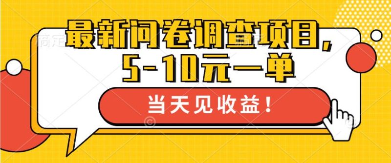 最新问卷调查项目,5-10元一单,多做多得, 单日轻松1张-创业项目网