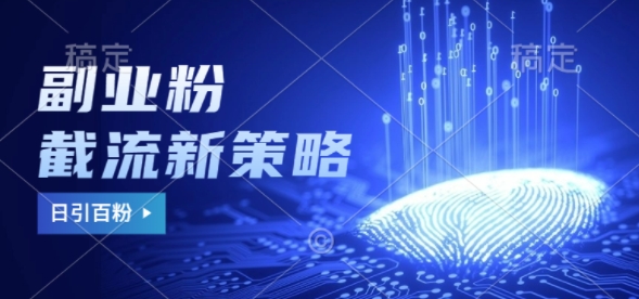 副业粉截流玩法与更新，不废号， 不封号，日引100+-创业项目网