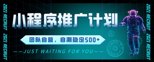 小程序推广计划2.0 ，日入几张，适合新手小白宝妈-创业项目网