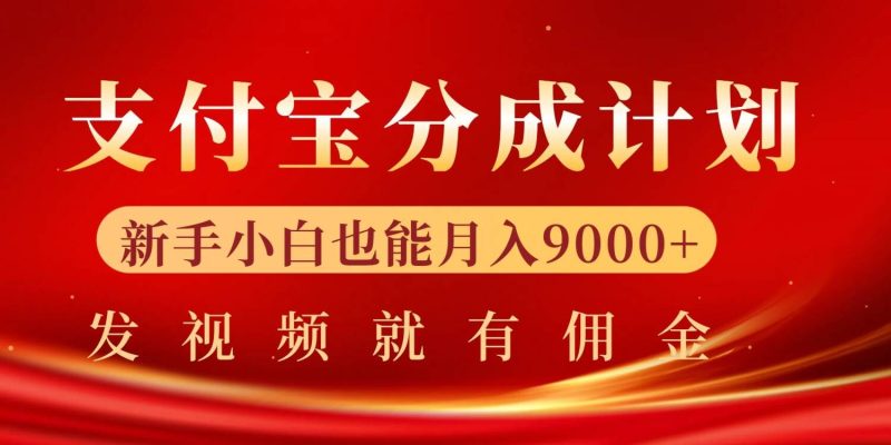 支付宝视频分成计划,一万播放200-300+,抓紧来干-创业项目网