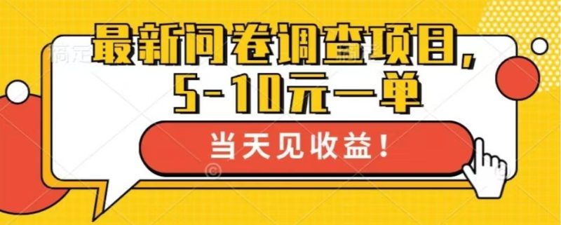 最新问卷调查项目,单日零撸100+-创业项目网