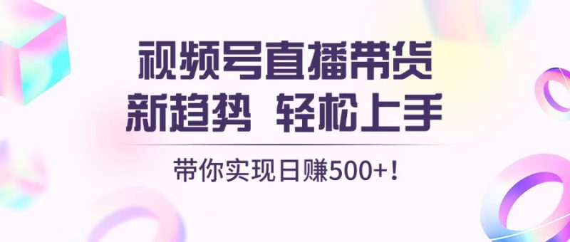 视频号直播带货新趋势，轻松上手，带你实现日赚500+-创业项目网