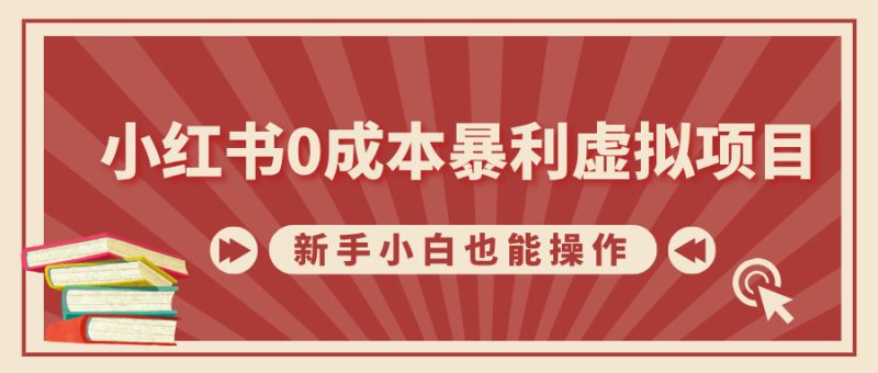 小红书0成本暴利虚拟项目,新手小白也能操作,轻松实现月入过W-创业项目网
