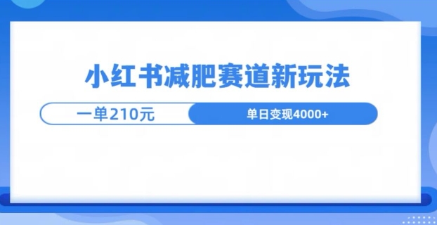 小红书减肥赛道新玩法，引流私域变现嘎嘎猛-创业项目网