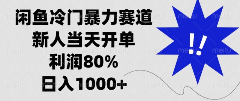 闲鱼冷门暴力赛道,新人当天开单,利润80%,日入1000+-创业项目网