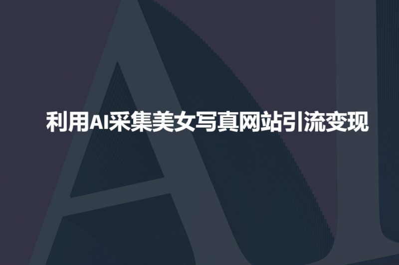 利用AI采集美女写真网站引流变现,引流嘎嘎的-创业项目网