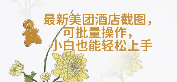 【轻云】最新美团酒店截图，可批量操作，小白也能轻松上手-创业项目网
