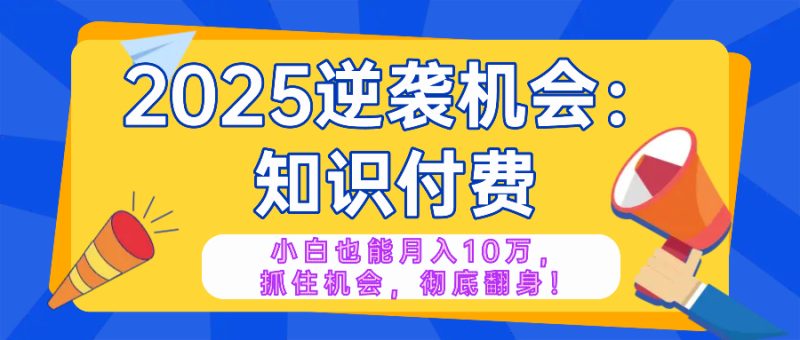 2025逆袭项目——知识付费,小白也能月入10万年入百万,抓住机会彻底翻身-创业项目网