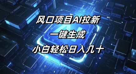 风口项目AI拉新，一键生成，小白轻松日入几十-创业项目网