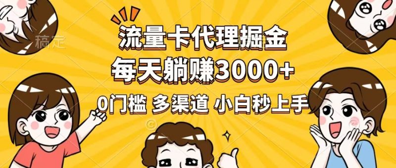 流量卡代理掘金,0门槛,每天躺赚3000+,多种推广渠道,新手小白轻松上手-创业项目网