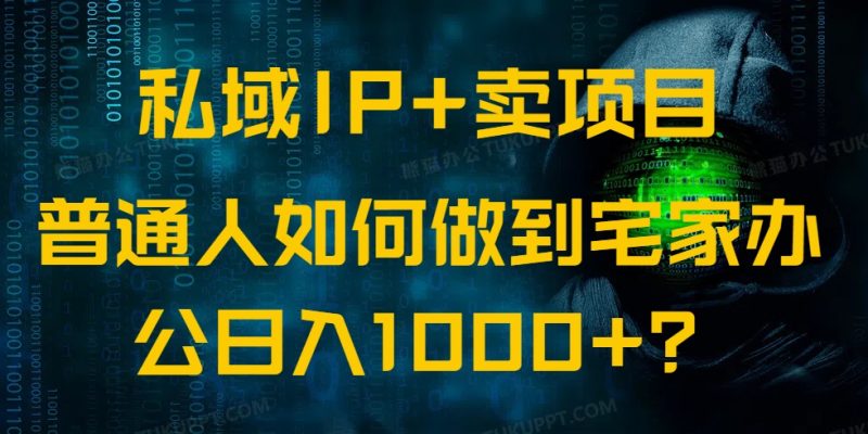 私域IP+卖项目，普通人如何做到宅家办公实现日入1000+-创业项目网