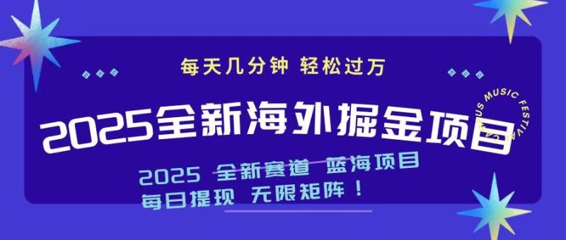 2025最新海外掘金项目 一台电脑轻松日入500+-创业项目网