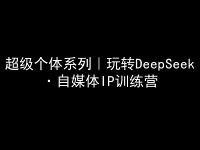 超级个体系列，玩转DeepSeek·自媒体IP训练营，deepseek教程-创业项目网