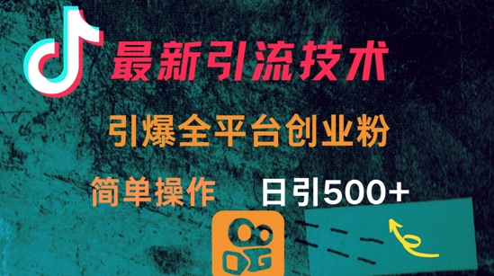 最新引流方法，引爆全平台的一个创业粉，简单操作日引300+-创业项目网