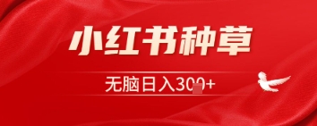小红书种草，一台手机即可，无脑日入300+-创业项目网